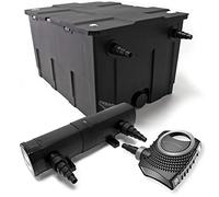 Wiltec Kit complet: CBF-550 Filtre de bassin jusqu'à 60000 L Biologique, NEO10000 SuperECO pompe de filtration 10000l/h 80W, CUV-218 lampe uv UVC Clarificateur avec 18W