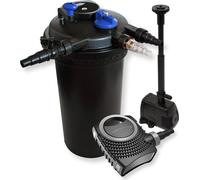 Wiltec Kit complet: CPF-15000 Filtre de bassin à pression jusqu’à 30000 L avec 18 Watt UV-C lampe uv, NEO8000 SuperEco pompe de filtration 8000l/h 70W, HJ-943 ECO Pompe pour fontaine 800l/h 16W