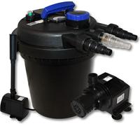 Wiltec Kit complet: CPF-180 Filtre de bassin à pression jusqu’à 6000 L avec 11 Watt UV-C lampe uv, HJ-5000 ECO pompe de filtration 4000l/h 65W, HJ-943 ECO Pompe pour fontaine 800l/h 16W