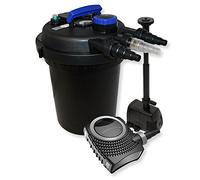 Wiltec Kit complet: CPF-180 Filtre de bassin à pression jusqu’à 6000 L avec 11 Watt UV-C lampe uv, NEO8000 SuperEco pompe de filtration 8000l/h 70W, HJ-943 ECO Pompe pour fontaine 800l/h 16W