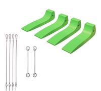 Wiltec Kit de 4 Cales de roue Vert Charge 18174 kg/cale en HDPE Support Stabilisateur Roues Véhicules lourds Set Cales de Glissement Dispositif calage Équipement Garage Atelier