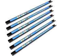 WilTec Kit de 6 Barres Porte-Outils - Longueur 61 cm et Capacité 13 kg par Barre - Barres magnétiques en Acier - Rangement Accessoires Atelier Montage Mural