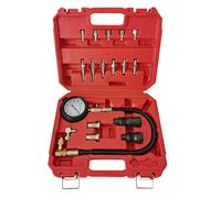 Wiltec Kit de Testeur de compression - 0-70 bars / 0-1000 PSI - avec Tuyaux et Adaptateurs - dans un Coffret - pour Moteurs à diesel