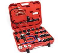 WilTec Kit de Testeur de Pression du Système de Refroidissement - Coffret avec 27 pcs. - avec Bouchon Codage par Couleur & Pompe Test