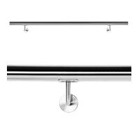WilTec Kit Main courante Escalier 150cm Acier affiné V2A Garde-corps Rambarde Support mural Dispositif de fixation Balustrade Logement Entreprise