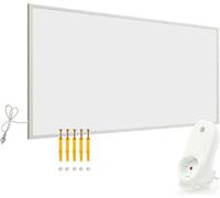 Wiltec Kit Panneau chauffant infrarouge avec themostat – 1050 W – 1220 x 920 x 15 mm – Chauffage IR électrique mural – Émetteur Radiateur à Rendement efficace