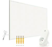 Wiltec Kit Panneau chauffant infrarouge avec themostat – 520 W – 920 x 620 x 15 mm – Chauffage IR électrique mural – Émetteur Radiateur à Rendement efficace