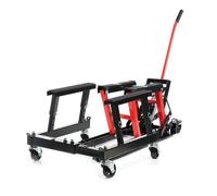 Wiltec Kit Pont élévateur 680kg Plateforme élevatrice - Support Montage/Levage pour Moto ATV Quad + Cric Lève-Moto Mobile sur roulettes 680 kg