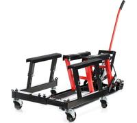 Wiltec Kit Pont élévateur 680kg Plateforme élevatrice – Support Montage/Levage pour Moto ATV Quad + Cric Lève-moto mobile sur roulettes 680 kg