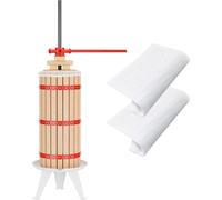Wiltec Kit Presse à fruits avec 3 torchons – 270 x 270 x 590 mm – capacité 30 L – avec Panier en hêtre et Sac de filtrage – Pressoir manuel pour Moût de pomme poire raisins baies – Vin Cidre