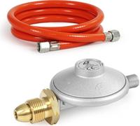 Wiltec Kit pressostat 700 mbar avec tuyau 1,5 m – pour raccords anglais UK – Détendeur de gaz, limiteur de pression, régulateur de pression de gaz