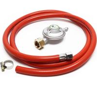 Wiltec Kit Raccordement de gaz – avec Tuyau 1,5 m et Pressostat 28 mbar – pour Pression constante des Bouteilles de type italien – Réducteur détendeur régulateur