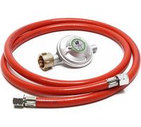 Wiltec Kit Raccordement de gaz – avec Tuyau 150 cm et Pressostat 50 mbar – pour Pression constante des Bouteilles allemandes 21,8x1,14L – Réducteur détendeur régulateur