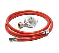 Wiltec Kit Raccordement de gaz - avec Tuyau 200 cm et Pressostat 50 mbar - pour Pression constante des Bouteilles allemandes Ø 1/14""