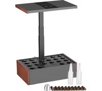 Wiltec Kit serre pour culture hydroponique – 40 x 26 x 36 cm – Jardinière potager intérieur – Hauteur ajustable – LED, réservoir 9,8 L, capsules – Jardin de cuisine de couleur brune