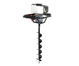 Wiltec Kit Tarière thermique à essence - 530 x 370 x 320 mm - Moteur 2 temps 1,4 kW 1,9 CV - Cylindrée 52 cm³ - Perceuse de sol Jardinage Aménagement - Vis sans fin incluse de 150 mm