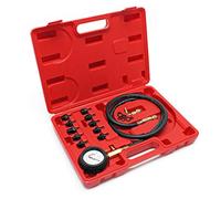 WilTec Kit Testeur de Pression d’Huile de Véhicules Set 12 pcs. Jauge Pression d’Huile 0-10bar 0-140psi