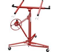 Wiltec Lève-panneaux, lève-plaques de plâtre XXL rouge – capacité de charge max. 68 kg – Hauteur 140-350 cm – Largeur max. 290 cm – 3 Roues - Aide au montage Construction