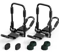 Wiltec Lot 2 pièces Porte-kayak Galerie de toit Pliable - en Forme de J - capacité de charge max. 68 kg - en Aluminium - Support de Kayak Canoë avec Sangles de fixation
