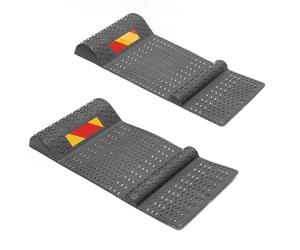 Wiltec Lot 2x Butoir de voiture - 528 x 250 x 52 mm - Auto-adhésif - Tapis de parking comme Aide au stationnement Seuil de freinage Auto Garage Véhicule