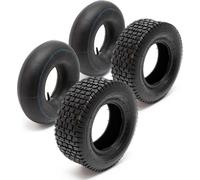 Wiltec Lot 2x Pneu 16x6.50-8 et 2x Chambre à air – Valve droite – 420 x 420 x 130 mm – 4 PR – capacité de charge 300 kg – pour Tondeuse à gazon Tracteur à pelouse Brouette Chariot Diable