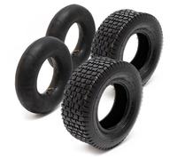 Wiltec Lot 2x Pneu 18x8.50-8 et 2x Chambre à air - Valve coudée - 460 x 460 x 215 mm - 4 PR - capacité de charge 370 kg - pour Tonde