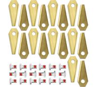 Wiltec Lot de 18 lames de rechange pour robot tondeuse – en Acier inoxydable et Titane – 49 x 19 mm – épaisseur 1 mm – Tonte de Gazon Pelouse, Jardinage