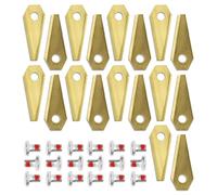 Wiltec Lot de 18 lames de rechange pour robot tondeuse - en Acier inoxydable et Titane - 49 x 19 mm - épaisseur 1 mm - Tonte de Gazon Pelouse, Jardinage