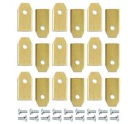 Wiltec Lot de 18 lames de rechange pour robot tondeuse V1 - en Acier inoxydable et Titane - 35 x 18 mm - épaisseur 0,75 mm - Tonte de Gazon Pelouse, Jardinage