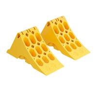 Wiltec Lot de 2 Cales de roue - 393 x 160 x 193 mm - en HDPE robuste - Capacité max. 5 t - Sabot d’arrêt automobile pour Véhicule Remorque Voiture Camping-car Caravane - Bloque-roue Cales de frein
