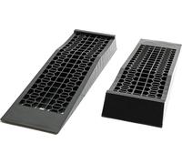 Wiltec Lot de 2 rampes voiture d’accès extra plates – 700 x 195 x 80 mm – en Plastique robuste – capacité max. 3 t – Cales de roue véhicule chargement accès Caravane Camping car Remorque