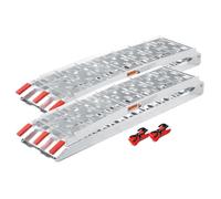 Wiltec Lot de 2X Rampe de Chargement Pliable 2230 x 290 mm - capacité de Charge Max. 680 kg - Profil à Trous - en Aluminium - Rampe d'accès Utilitaire Moto ATV Quad remorque