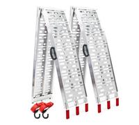 Wiltec Lot de 2x Rampe de chargement pliable 2260 x 295 mm - capacité de charge max. 680 kg - avec poignées - profil à trous - en Al