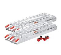 Wiltec Lot de 2X Rampe de Chargement Pliable 2260 x 305 mm - capacité de Charge Max. 680 kg - Profil à tiges - en Aluminium - Rampe d'accès Utilitaire Moto ATV Quad remorque