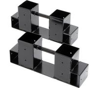Wiltec Lot de 2x Support serre-bûches – 335 x 85 x 130 mm – Revêtement par poudre – Patins range-bûches pour Stockage Empilage de Bois de chauffage cheminée poêle