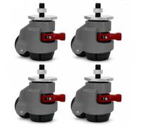Wiltec Lot de 4 roulettes pour charges lourdes 2 000 kg