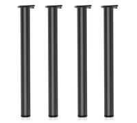 Wiltec Lot de 4x Pied de table V1 - 60 x 60 x 820 mm / Ø 60 mm - en Acier inoxydable - couleur Noire - Piètement Support de bureau R