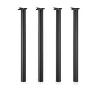 WilTec Lot de 4X Pied de Table V1-60 x 60 x 870 mm/Ø 60 mm - en Acier Inoxydable - Couleur Noire - Piètement Support de Bureau Réglable pour Plan de Travail Salle à Manger