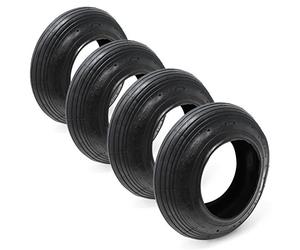 Wiltec Lot de 4x Pneu 3.50-8 pour Diable - 350 x 100 mm - Sans Chambre à air ni Jante - capacité de charge max. 130 kg - pour Roue Brouette Chariot