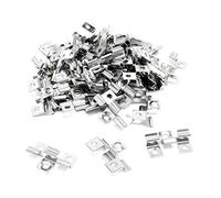 Wiltec Lot de 50 Clips en Acier fin - 40 x 24 x 7 mm - Hauteur de serrage 7 mm - Montage des planchers lames dalles terrasse, fixation invisible