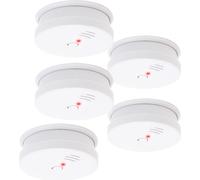 Wiltec Lot de 5x Détecteur de fumée – 100 x 100 x 36 mm – sur Batterie 9V – Volume de l’alarme 85 dB – Installation sans câble – conforme à DIN EN 14604 – Capteur incendie photoélectrique