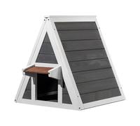 Wiltec Maisonnette pour Chat - 50 x 50 x 54 cm - en Bois résistant - avec Entrée et Porte arrière de Secours - Cabane Abri Niche pour Chats Chatons Outdoor Maisonnette extérieure