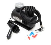 WilTec Mini compresseur à air comprimé 12 V - 165 x 90 x 140 mm - 17 Bars (250 PSI) - Pompe pneumatique avec raccord Allume-Cigare, câble, Tuyau, adaptateurs