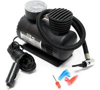 Wiltec Mini compresseur à air comprimé 12 V – 165 x 90 x 140 mm – 17 bars (250 PSI) – pompe pneumatique avec raccord allume-cigare, câble, tuyau, adaptateurs