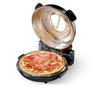Wiltec Mini four à pizza avec plaque en pierre céramique - 360 x 360 x 180 mm - 400 °C max. - avec Plaque en pierre céramique Ø 32 m