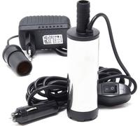 Wiltec Mini pompe à Gasoil et Eau – 12 V / 20 W / 12-15 l/min 8500 tr/min – Submersible – avec Câble et sonde – Pour Vidange de liquide Extraction Drainage