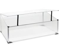 WilTec Mini Serre Jardin Aluminium 100 x 60 x 40 cm Potager Toit Verrouillable 2 Battants Résistance aux intempéries Protection UV Aménagement Jardin Culture Plantes Légumes