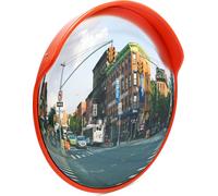 Wiltec Miroir Convexe Circulation 75 cm Champ de vision de 130°-160° Couvercle de protection Intempéries Reflets Sécurité routière Outdoor Indoor Miroir routier Polycarbonate solide Surveillance Rue M