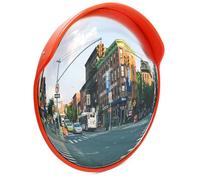 Wiltec Miroir rond de circulation convexe 45 cm Champ de vision de 160° Couvercle de protection Sécurité routière Outdoor Indoor Résistant Matériel de montage inclus