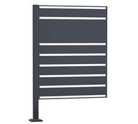 Wiltec Module d'extension de clôture pour poubelles en anthracite, clôture brise-vue en acier pour cache-poubelles, extension de revêtement de poubelles